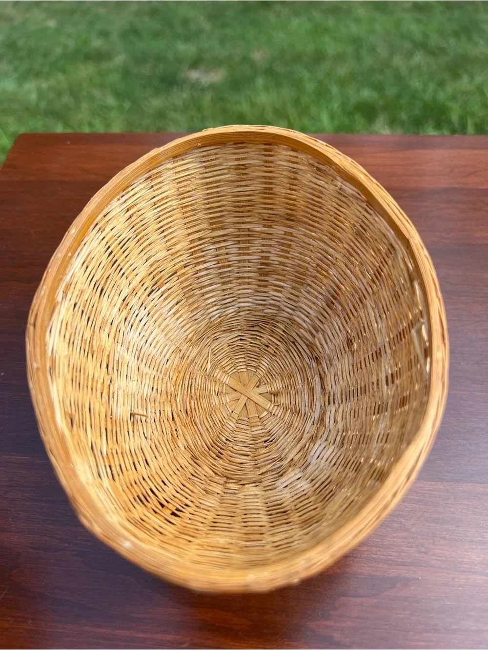 Vintage Chicken Rooster Woven Wicker Basket With Lid Farmhouse Country Cottage